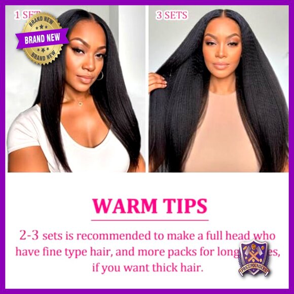 20 Inch Clip In Human Hair Extensions 8Pcs Kinky Straight Brazilian Remy main image 4